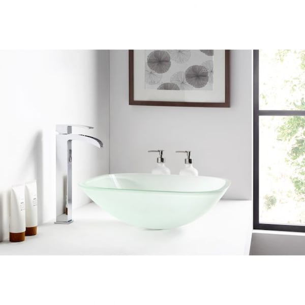 Anzzi Victor Deco-Glass Vessel Sink in Lustrous Frosted Finish LS-AZ8125 - main